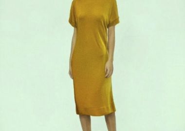 Γυναικείο κοντομάνικο πλεκτό φόρεμα - SOU - 