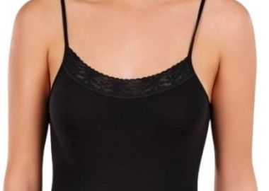 Γυναικείο κορμάκι μαύρο με τιράντα LACE Bαμβακερό Berrak 17773 Μαύρο - Berrak - 