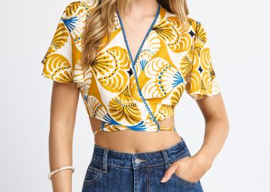 Γυναικείο κρουαζέ cropped τοπ - FUNKY BUDDHA - 