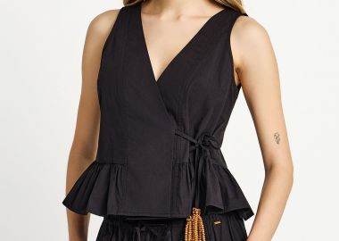 Γυναικείο κρουαζέ τοπ με βολάν - FUNKY BUDDHA - 