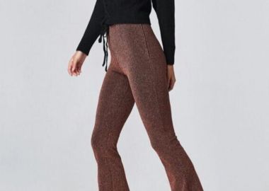 Γυναικείο λαμπερό παντελόνι καμπάνα - SOU - 