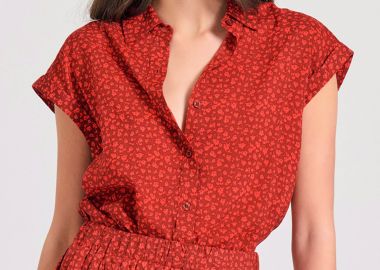 Γυναικείο loose fit φλοράλ πουκάμισο από βισκόζη - FUNKY BUDDHA - 