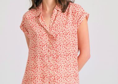 Γυναικείο loose fit φλοράλ πουκάμισο από βισκόζη - FUNKY BUDDHA - 