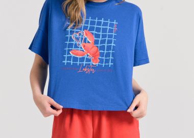 Γυναικείο loose fit t-shirt με frame τύπωμα - FUNKY BUDDHA - 