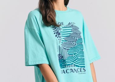 Γυναικείο loose fit t-shirt με vintage τύπωμα - FUNKY BUDDHA - 