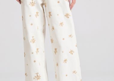 Γυναικείο loose fit τζιν παντελόνι με κέντημα - FUNKY BUDDHA - 