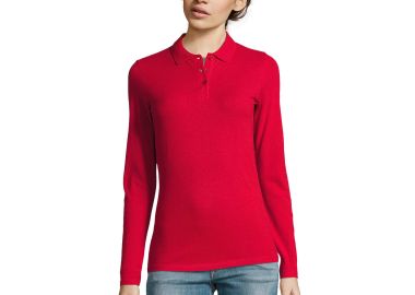 Γυναικείο Μακρυμάνικο Πόλο Πικέ 02083 Sol's Perfect LSL Women Red - SOLS - 