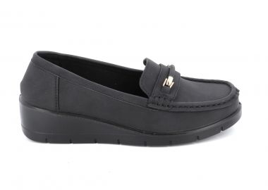 Γυναικείο Μοκασίνι Qunhui Shoes Boliou Χρώματος Μαύρο HY002-1 - QUNHUI SHOES - 