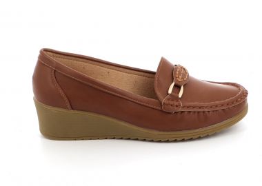 Γυναικείο Μοκασίνι Qunhui Shoes Χρώματος Καφέ A2271 - QUNHUI SHOES - 