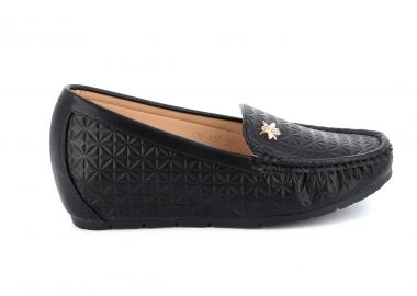 Γυναικείο Μοκασίνι Qunhui Shoes Χρώματος Μαύρο A30-117 - QUNHUI SHOES - 