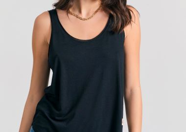 Γυναικείο μονόχρωμο tank top από βισκόζη - FUNKY BUDDHA - 