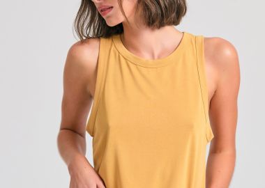Γυναικείο μονόχρωμο tank top με μοντάλ - FUNKY BUDDHA - 