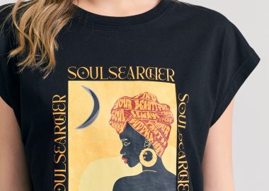 Γυναικείο organic cotton t-shirt με boho τύπωμα - FUNKY BUDDHA - 