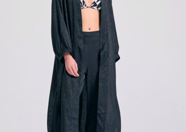 Γυναικείο oversized kimono σε ζακάρ ύφανση - FUNKY BUDDHA - 
