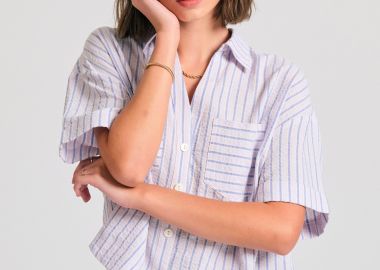 Γυναικείο oversized πουκάμισο με ρίγες - FUNKY BUDDHA - 