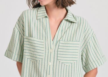 Γυναικείο oversized πουκάμισο με ρίγες - FUNKY BUDDHA - 