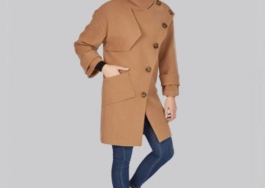 Γυναικείο παλτό με κουμπιά και ψηλό γιακά - SOU - 