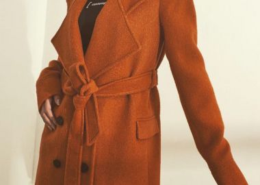 Γυναικείο παλτό με κουμπιά και ζώνη - SOU - 