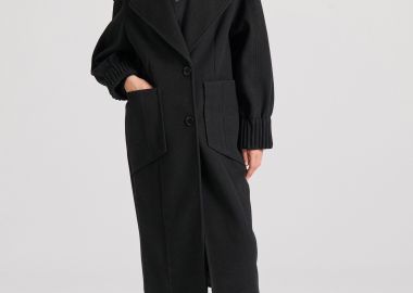 Γυναικείο παλτό σε βελουτέ ύφασμα - FUNKY BUDDHA - 