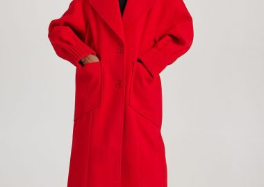 Γυναικείο παλτό σε βελουτέ ύφασμα - FUNKY BUDDHA - 