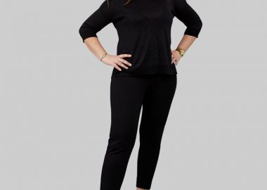 Γυναικείο παντελόνι Bigsize μαύρο - SOU - 