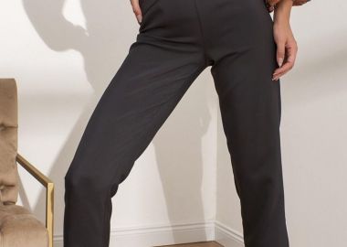 Γυναικείο παντελόνι με λεπτομέρεια στη μέση - SOU - 