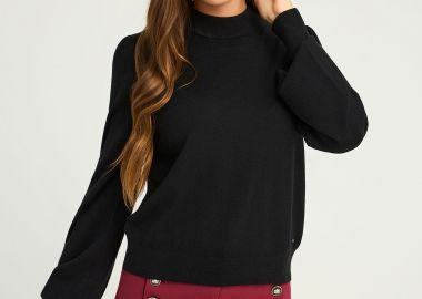 Γυναικείο πλεκτό με bishop μανίκια - FUNKY BUDDHA - 