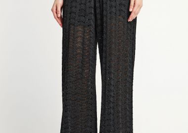 Γυναικείο πλεκτό παντελόνι με ζακάρ pattern - FUNKY BUDDHA - 