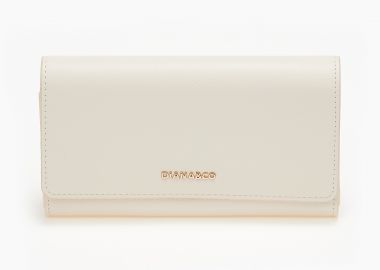 Γυναικείο πορτοφόλι με καπάκι - Εκρού - Issue - 
