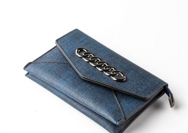 Γυναικείο πορτοφόλι με μεταλλικό σχέδιο μπλε - SOU - 