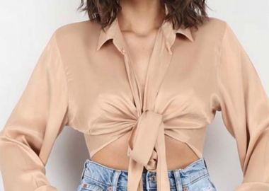 Γυναικείο πουκάμισο με δέσιμο μπροστά - SOU - 