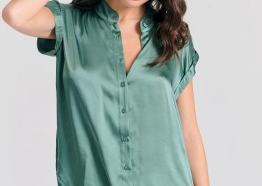 Γυναικείο πουκάμισο με λαιμό mao από βισκόζη - FUNKY BUDDHA - 