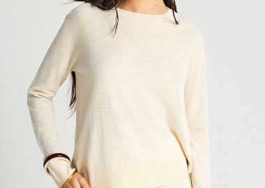 Γυναικείο πουλόβερ με λεπτή πλέξη - FUNKY BUDDHA - 