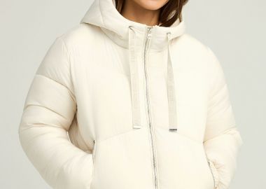 Γυναικείο puffer μπουφάν με κουκούλα - FUNKY BUDDHA - 