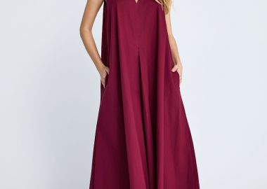 Γυναικείο relaxed μάξι φόρεμα από βαμβάκι - FUNKY BUDDHA - 