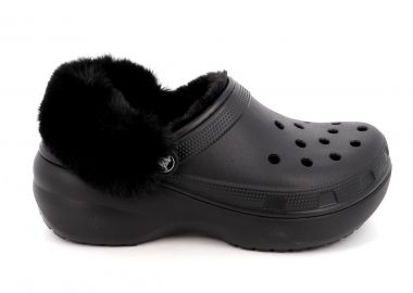 Γυναικείο Σαμπό Crocs Classic Platform Fuzz Lined Cg Χρώματος Μαύρο 212854-001 - CROCS - 
