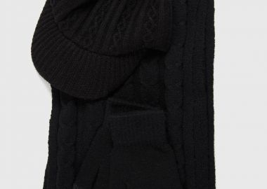 Γυναικείο σετ με γάντια-κασκόλ-καπέλο σε μαλακή πλέξη - FUNKY BUDDHA - 