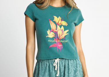 Γυναικείο slim t-shirt με τύπωμα - FUNKY BUDDHA - 