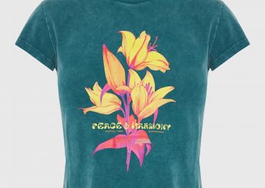 Γυναικείο slim t-shirt με τύπωμα - FUNKY BUDDHA - 