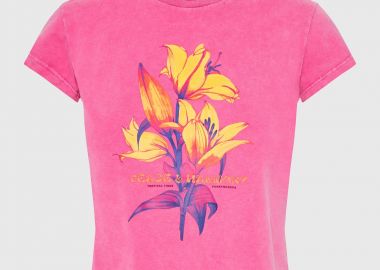 Γυναικείο slim t-shirt με τύπωμα - FUNKY BUDDHA - 