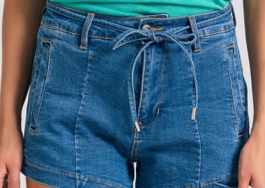 Γυναικείο σορτς με διακοσμητικές ραφές - FUNKY BUDDHA - 