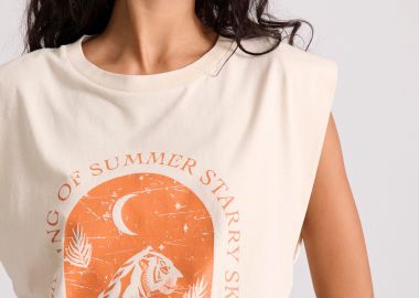 Γυναικείο t-shirt από οργανικό βαμβάκι με τύπωμα - FUNKY BUDDHA - 