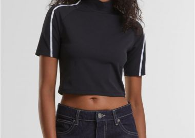 Γυναικείο T-Shirt High Neck Short Tee TB7137 Urban Classics Black - Urban Classics - 