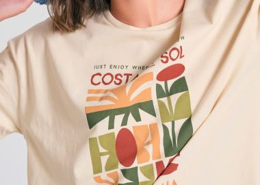 Γυναικείο t-shirt με abstract graphic τύπωμα - FUNKY BUDDHA - 