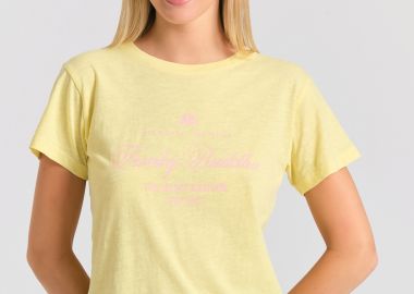 Γυναικείο t-shirt με branded vintage τύπωμα - FUNKY BUDDHA - 