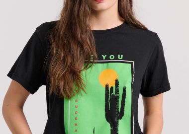 Γυναικείο t-shirt με desert artwork τύπωμα - FUNKY BUDDHA - 