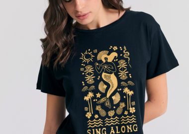 Γυναικείο t-shirt με exotic τύπωμα - FUNKY BUDDHA - 