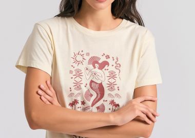 Γυναικείο t-shirt με exotic τύπωμα - FUNKY BUDDHA - 