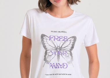 Γυναικείο t-shirt με φωτογραφικό τύπωμα - FUNKY BUDDHA - 