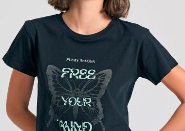 Γυναικείο t-shirt με φωτογραφικό τύπωμα - FUNKY BUDDHA - 